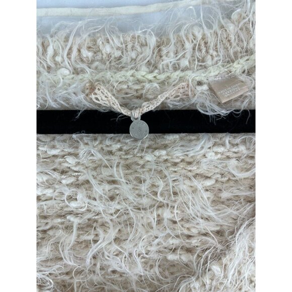 Anthropologie Knitted & Knotted Fuzzy Faux Fur V-Neck Women's Sweater - Picture 5 of 14